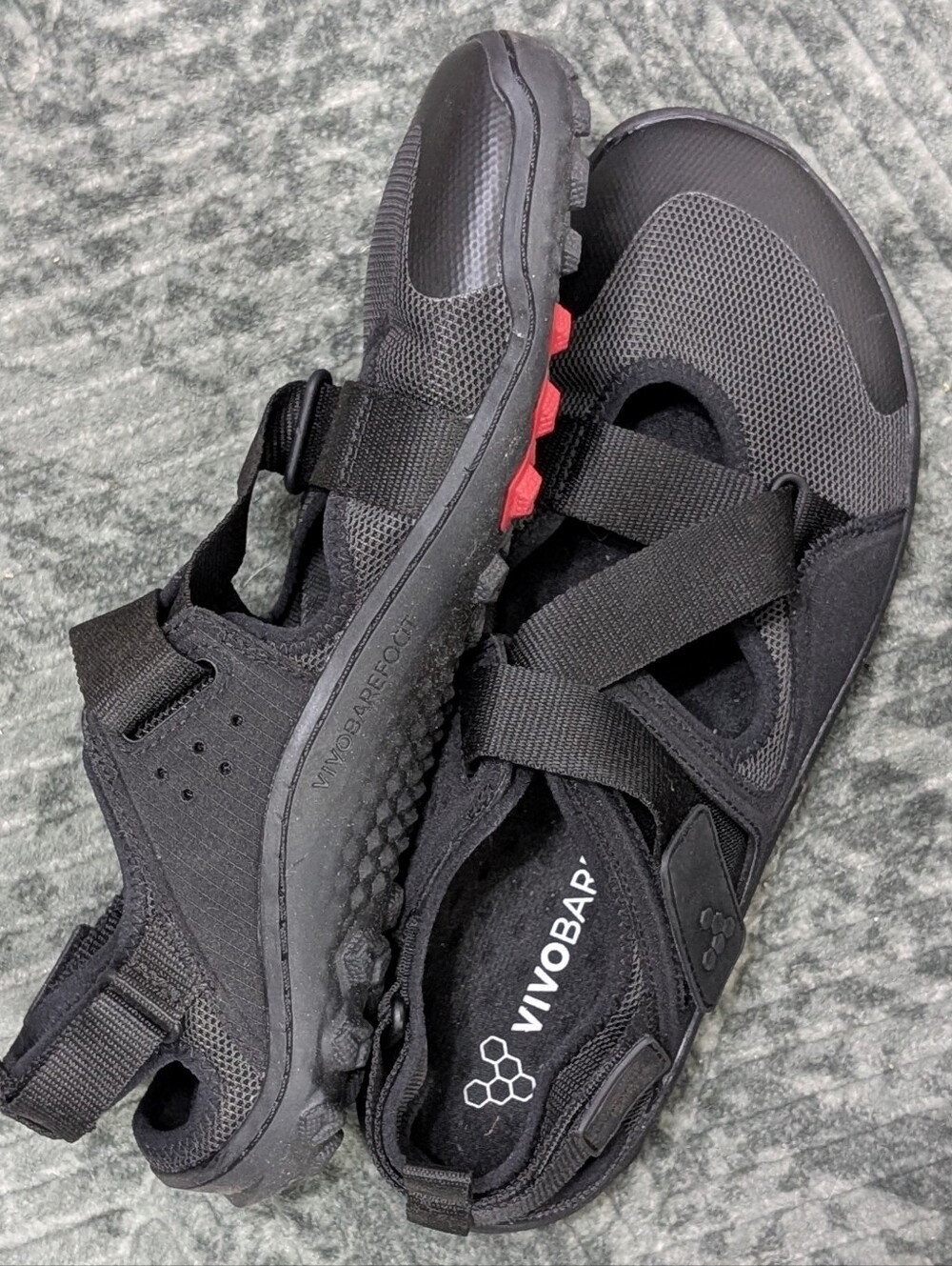 Vivobarefoot Tracker Sandal Strappy Black Barefoot Hiking Shoe Mens EUR 42 US 9